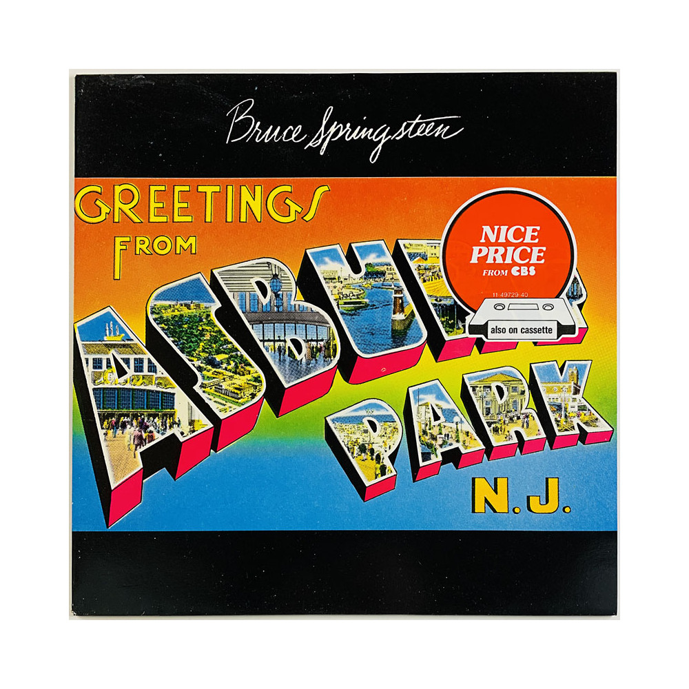 Springsteen Bruce LP Greetings from Asbury Park N.J.  kansi EX levy EX Käytetty LP