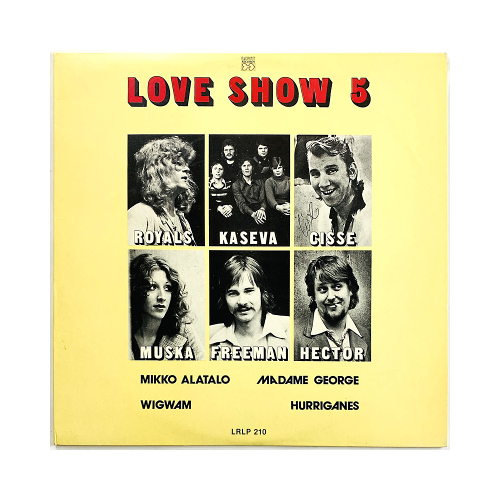 Wigwam, Kaseva Hurriganes ym. LP Love Show 5  kansi EX- levy EX- Käytetty LP