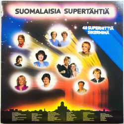Super Singers, Markku Aro, Kari Tapio ym. LP Suomalaisia Supertähtiä 48 superhittiä  kansi EX levy EX Käytetty LP