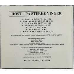 Høst CD På Sterke Vinger  kansi EX levy EX Käytetty CD