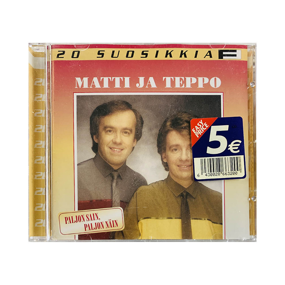 Matti ja Teppo CD 20 Suosikkia - Paljon Sain, Paljon Näin  kansi EX levy EX Käytetty CD