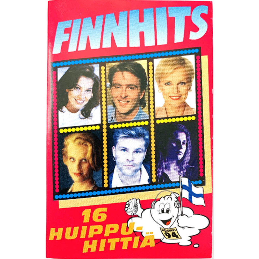 Essi Wuorela, Ressu Redford, Meiju Suvas ym.: Finnhits 16 huippuhittiä kansipaperi EX , musiikkikasetin kunto EX kasetti