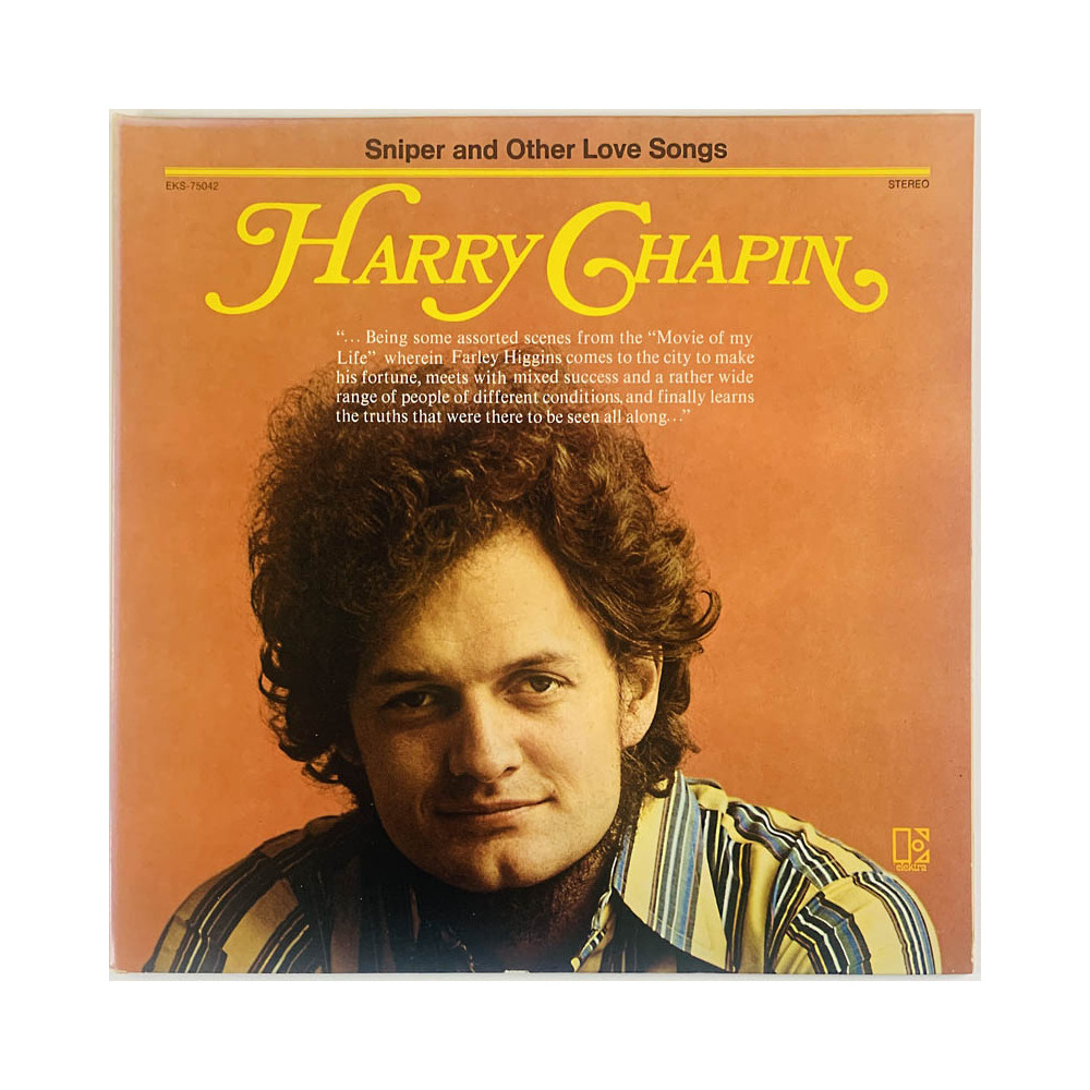 Chapin Harry LP Sniper and other love songs  kansi VG+ levy EX Käytetty LP
