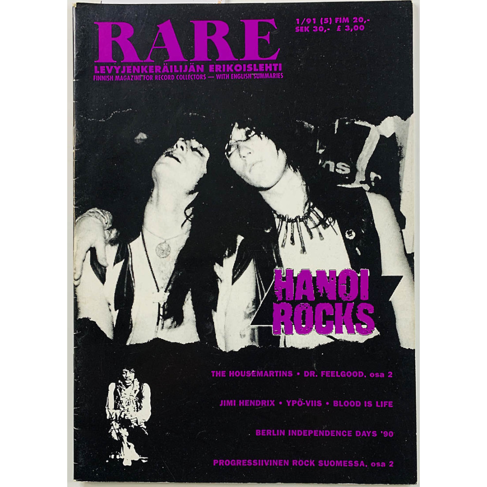 Rare levyjenkeräilijän erikoislehti : Hanoi Rocks, Dr. Feelgood, Ypö-Viis - begagnade magazine
