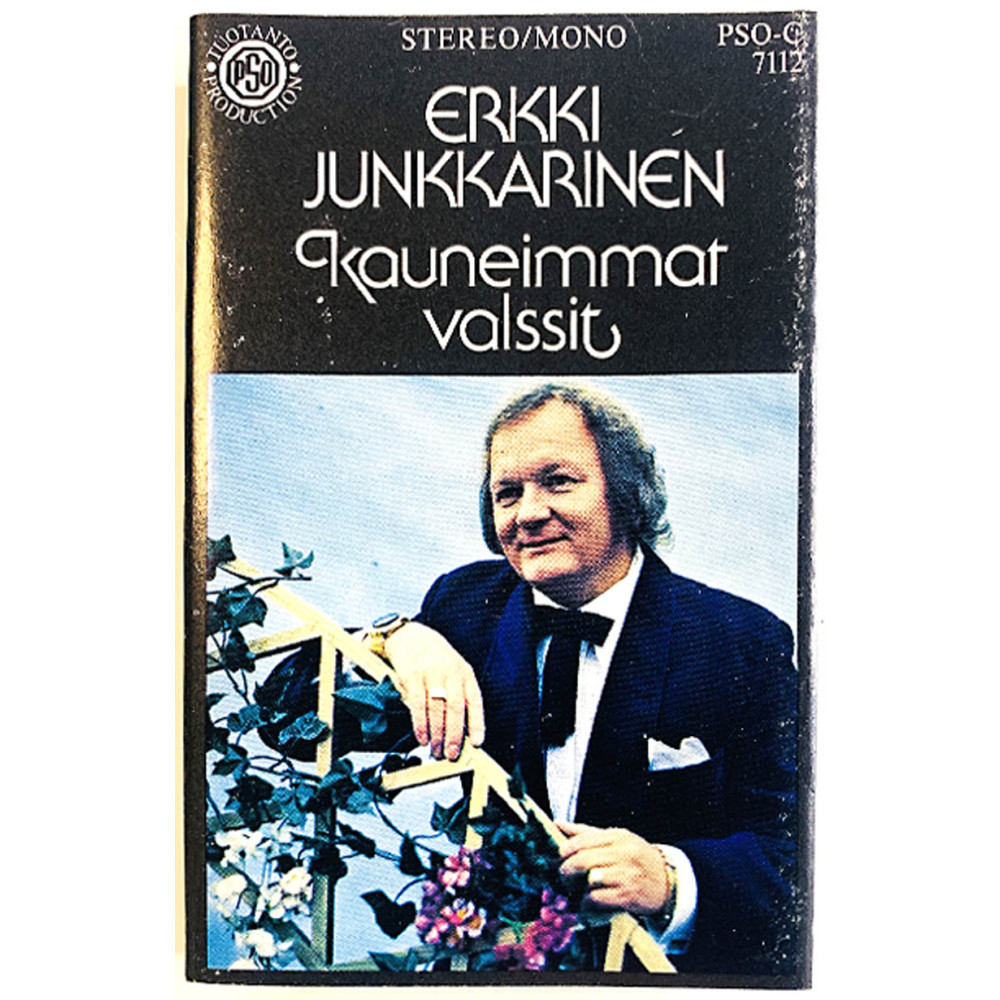 Junkkarinen Erkki: Kauneimmat valssit kansipaperi EX , musiikkikasetin kunto VG+ kasetti