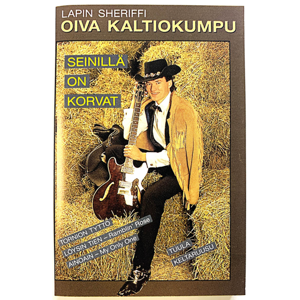 Lapin Sheriffi Oiva Kaltiokumpu: Seinillä on korvat kansipaperi EX , musiikkikasetin kunto EX kasetti