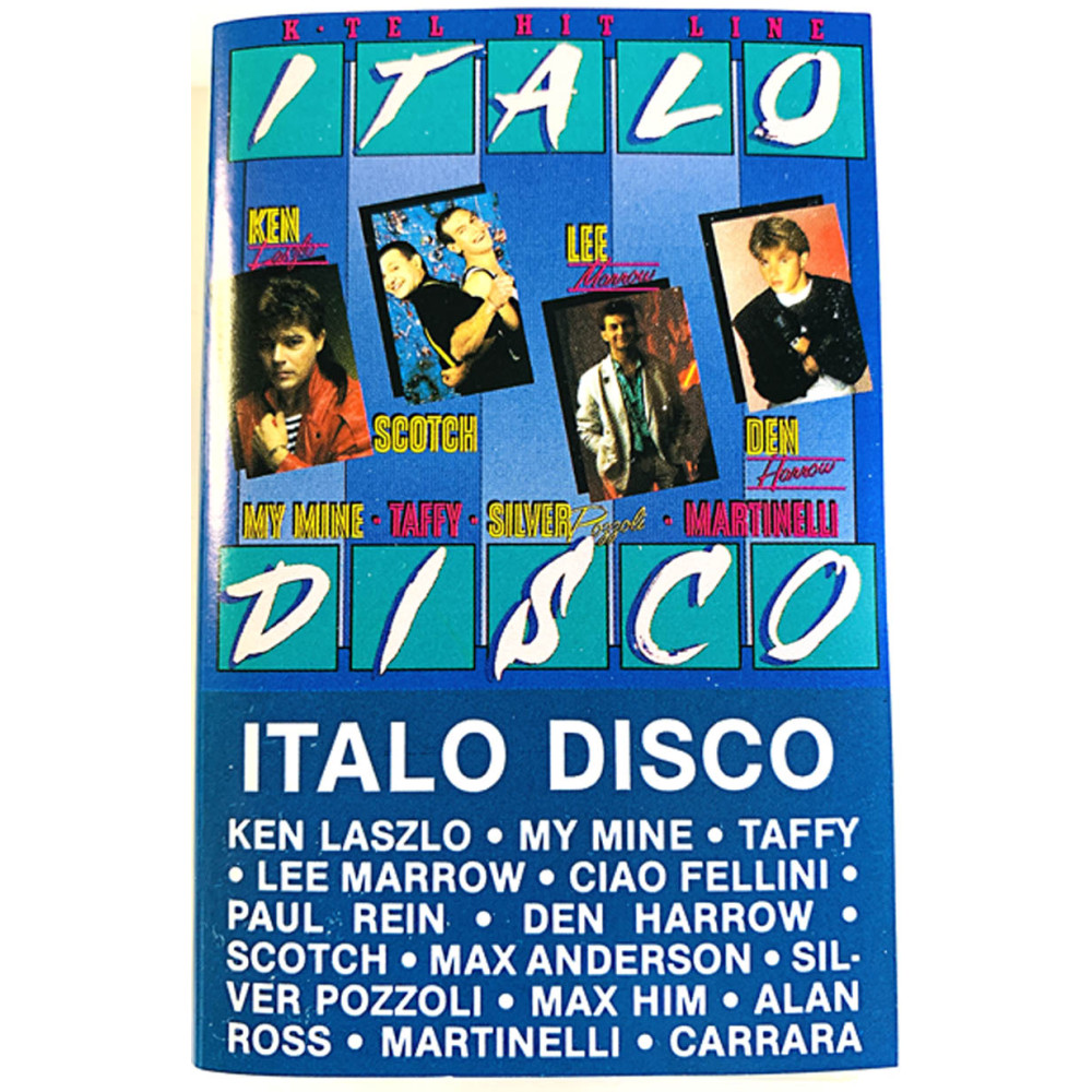 Taffy, Ken Laszlo, Martinelli ym.: K-Tel Hit Line Italo Disco kansipaperi EX , musiikkikasetin kunto EX kasetti