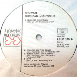 Wigwam 1975 LRLP 129 Nuclear Nightclub Begagnat LP
