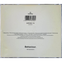 Pet Shop Boys 1990 CDP 79 4310 2 Behavious CD Begagnat