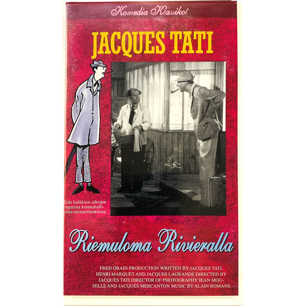 VHS - Elokuva: Tati Jacques Riemuloma Rivieralle kansipaperi EX VHS-kasetin kunto EX VHS video