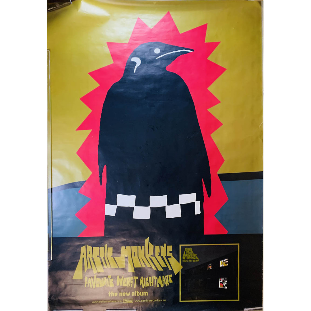 Arctic Monkeys – Favourite Worst Nightmare, Begagnat Poster, år 2007 bredd 100cm  höjd 150 cm Promo poster 100cm x 150cm skick E