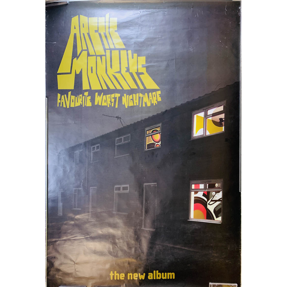 Arctic Monkeys – Favourite Worst, versio 2, Begagnat Poster, år 2007 bredd 100cm  höjd 150 cm Promo poster 100cm x 150cm skick E