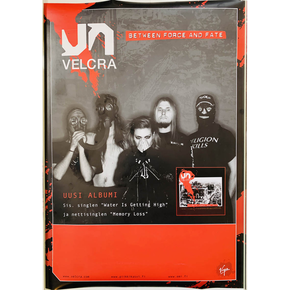 Velcra – Between Force And Fate, Begagnat Poster, år 2005 bredd 42cm  höjd 59 cm Promojuliste 42cm x 59cm skick EX