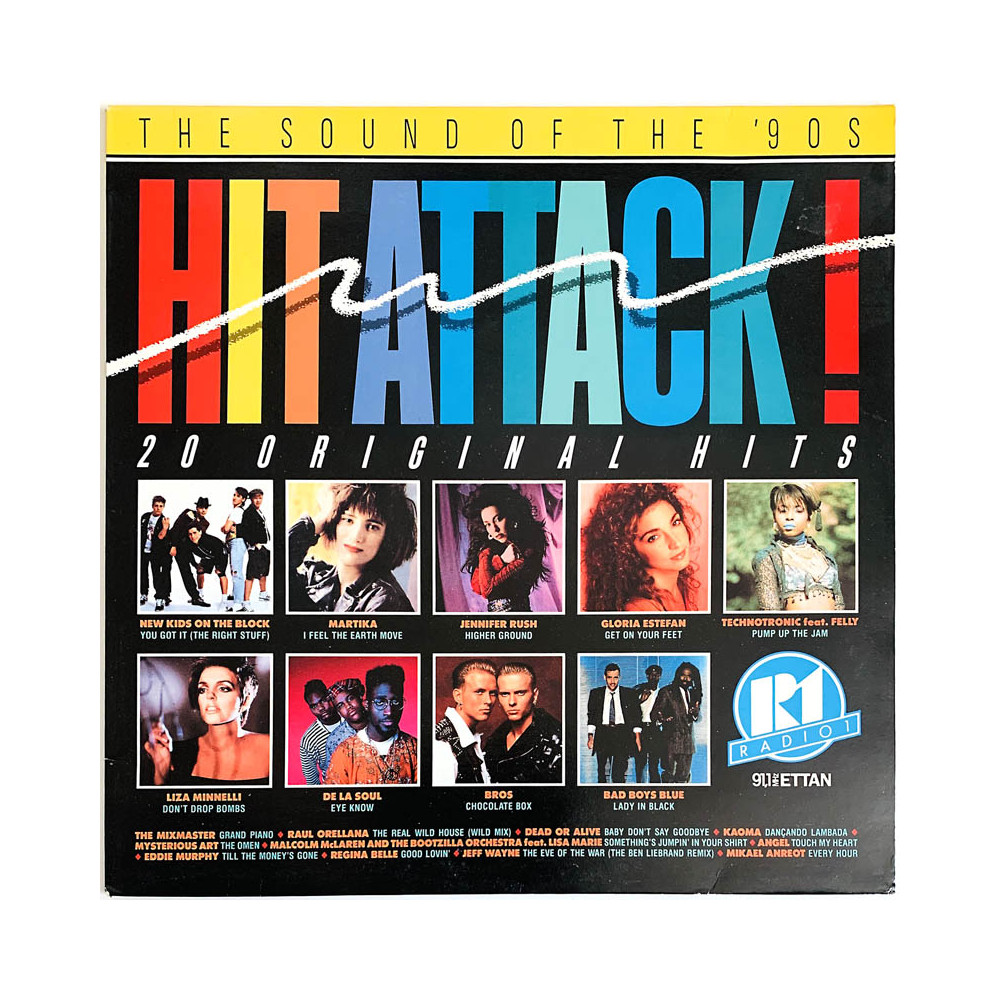 Jennifer Rush, Bad Boys Blue, De La Soul ym. LP Hit Attack! 2LP  kansi EX- levy EX Käytetty LP