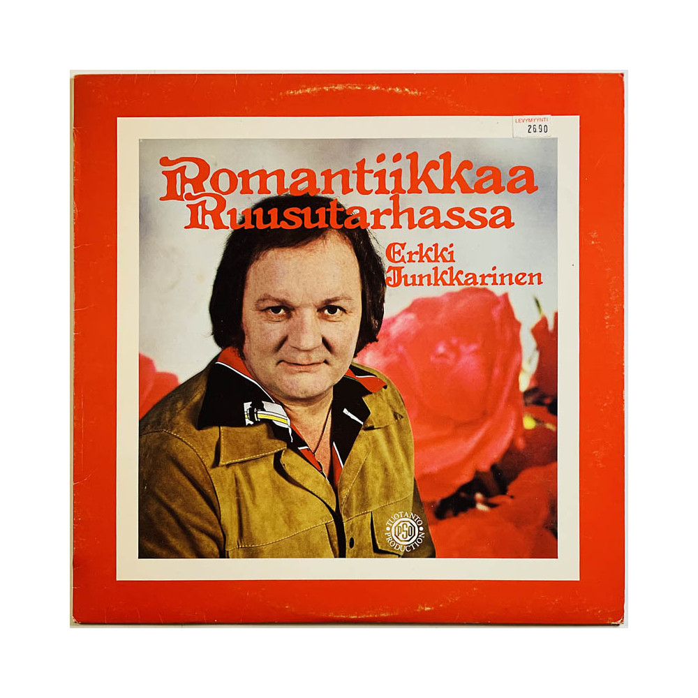 Junkkarinen Erkki LP Romantiikkaa Ruusutarhassa  kansi EX- levy EX Käytetty LP