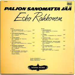 Rahkonen Esko 1977 SATLP 1036 Paljon sanomatta jää Begagnat LP