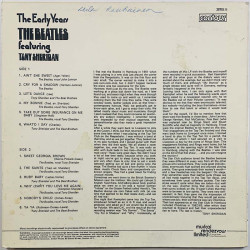 Beatles LP kansi The early years featuring Tony Sheridan  kansi VG levy ei levyä kansi ilman levyä