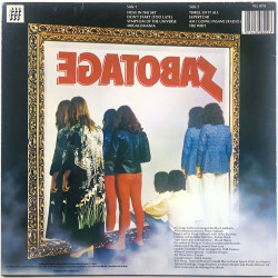 Black Sabbath LP kansi Sabotage  kansi EX- levy ei levyä kansi ilman levyä