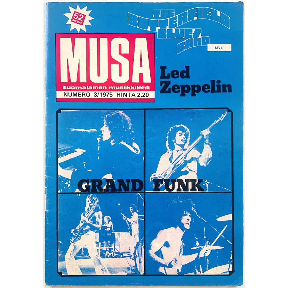 Musa 1975 3 Led Zeppelin, Grand Funk, Paul Butterfield aikakauslehti