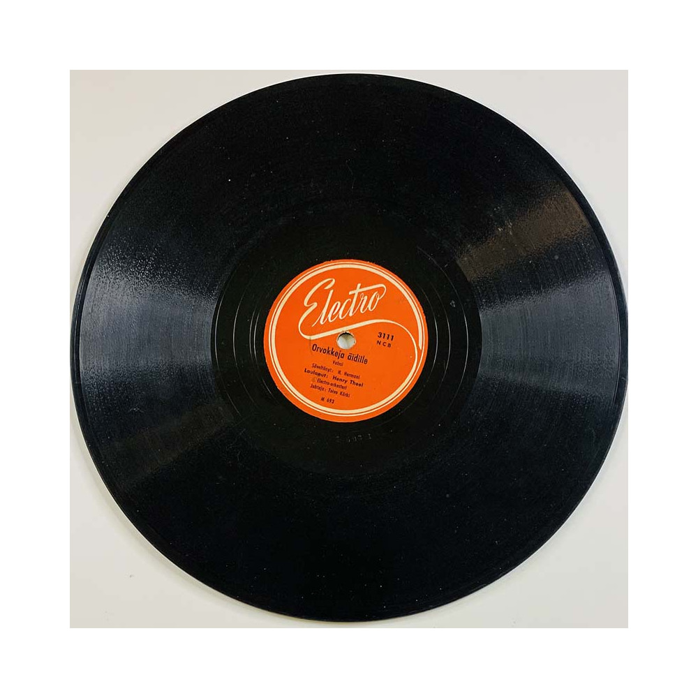 Theel Henry Gramofonilevy Tule hiljaa / Orvokkeja äidille  kansi paperikansi/muovitasku levy VG- savikiekko