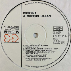 Isokynä & Orfeus LP Lillan  kansi EX levy EX Käytetty LP