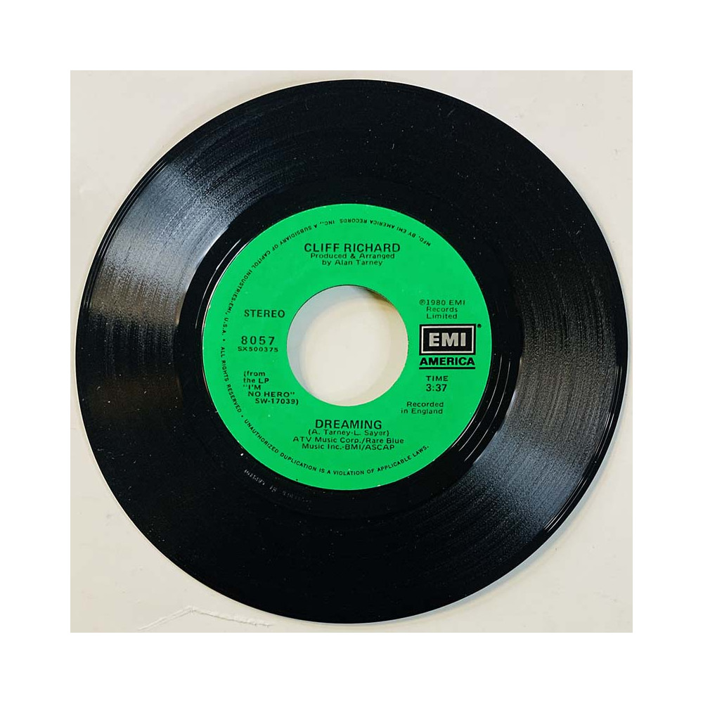 Richard Cliff vinyl single Dreaming / Dynamite  kansi Ei kuvakantta levy VG+ käytetty vinyylisingle