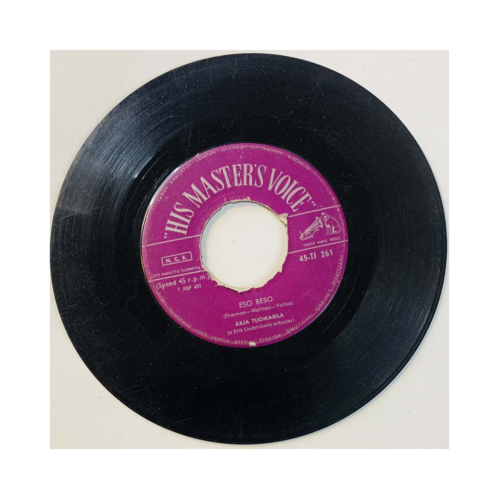 Tuomarila Arja vinyl single Eso Beso / Kahden Bossa Nova  kansi Ei kuvakantta levy G+ käytetty vinyylisingle