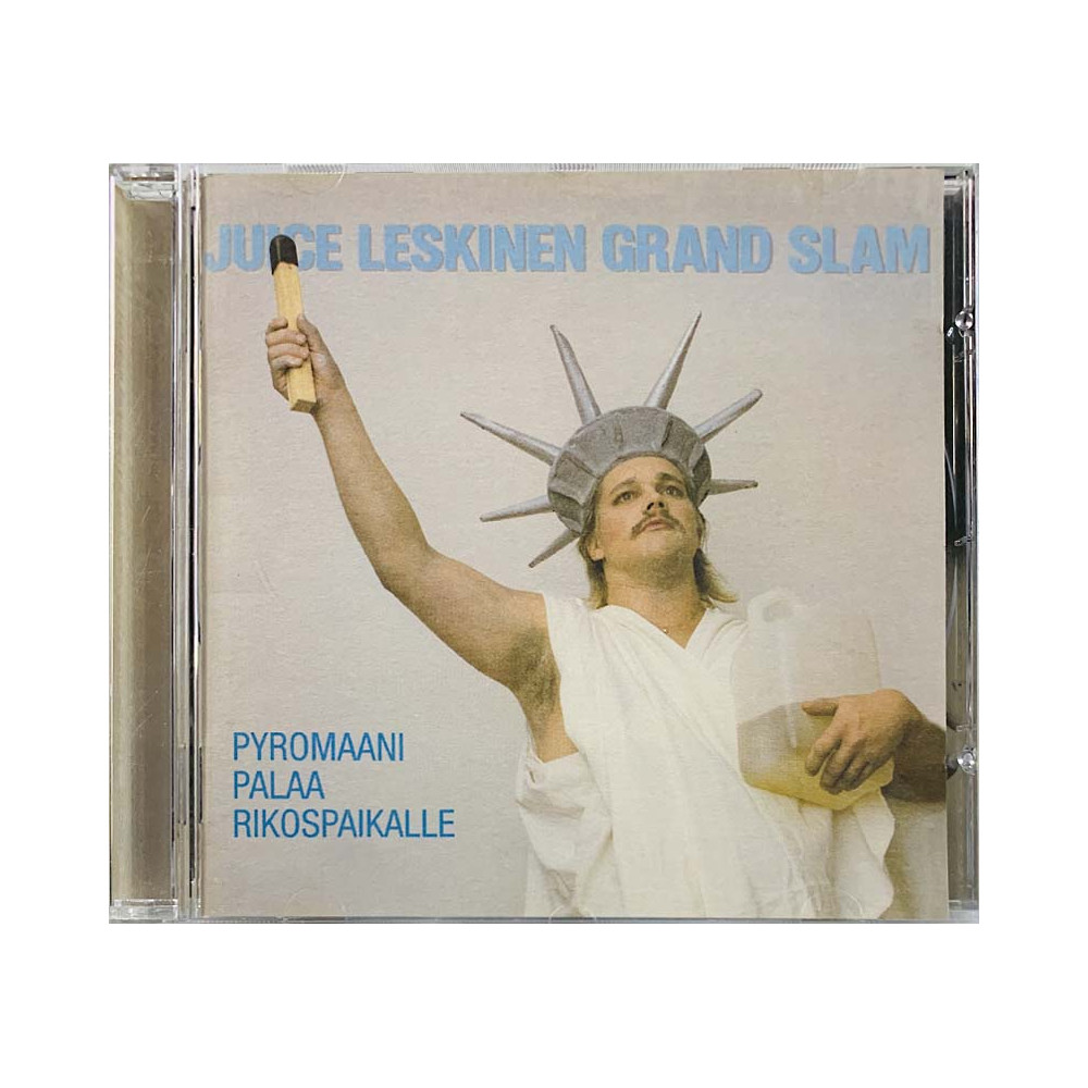 Juice Leskinen Grand Slam CD Pyromaani Palaa Rikospaikalle  kansi EX levy EX Käytetty CD