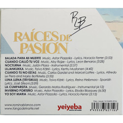 Romina Bianco & Tango del Norte CD Raices de Pasion  kansi EX levy EX Käytetty CD