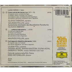 Nono, Maurizio Pollini, Slavka Taskova CD Como Una Ola De Fuerza Y Luz  kansi G+ levy VG+ Käytetty CD