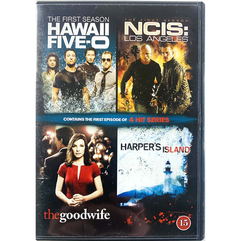 DVD - TV-sarja 4 ekaa jaksoa 2011  Hawaii five-O, NCIS, Goodwife, Harper’s island DVD Begagnat