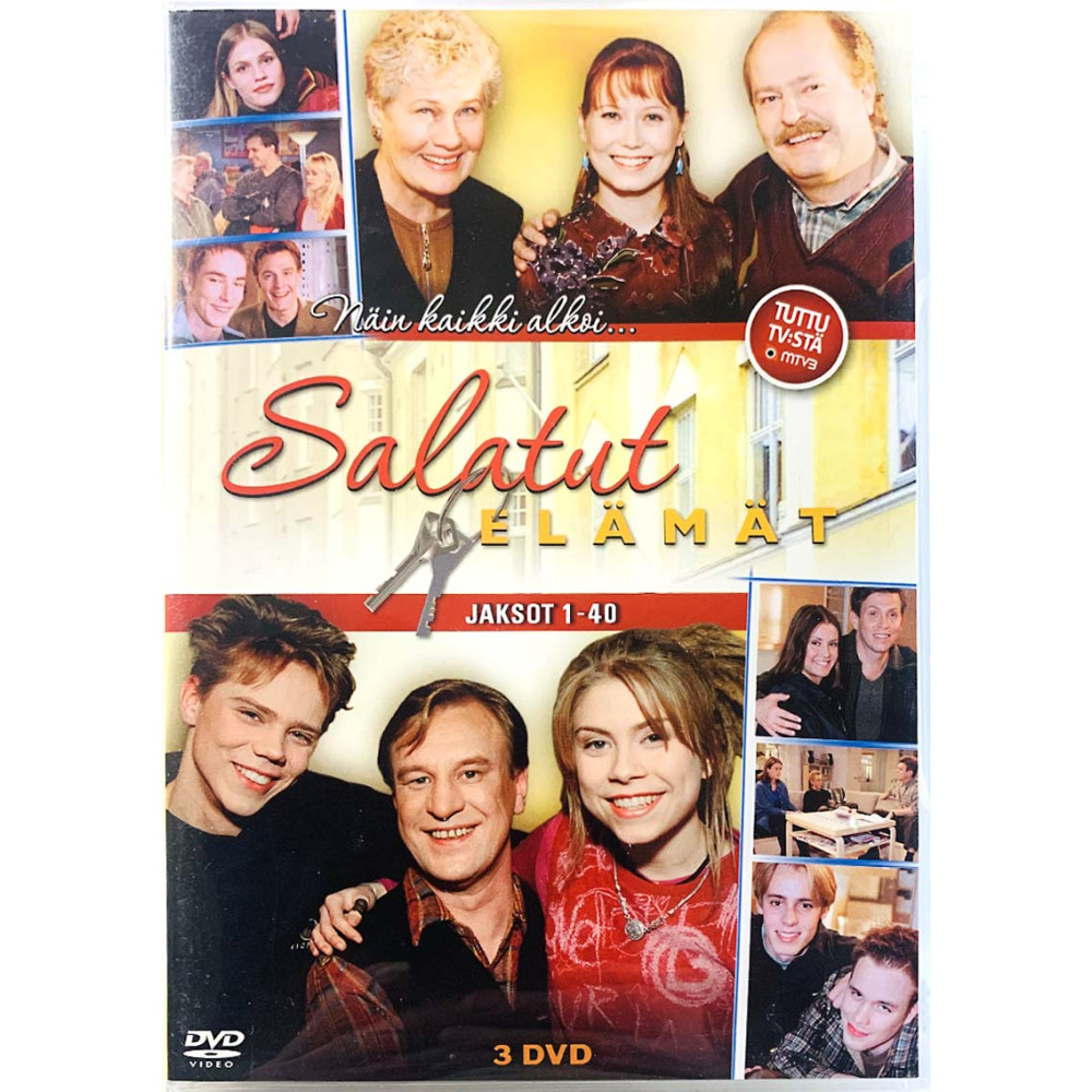 DVD - TV-sarja DVD Salatut elämät jaksot 1-40 3DVD  kansi EX levy EX Käytetty DVD