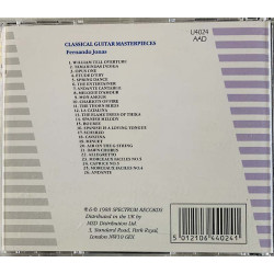 Jonas Fernando 1988 U 4024 Classical Guitar Masterpieces CD Begagnat