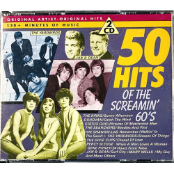 Yardbirds, Overlanders, Kinks CD 50 Hits of the screamin’  60's 2CD  kansi EX- levy EX Käytetty CD