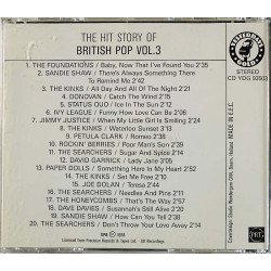 Sandie Shaw, Petula Clark ym. CD The hit story of British Pop vol.3  kansi EX- levy EX Käytetty CD