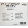 Music Inc 1998 CDGR 232 Live At Historic Slugs' CD Begagnat