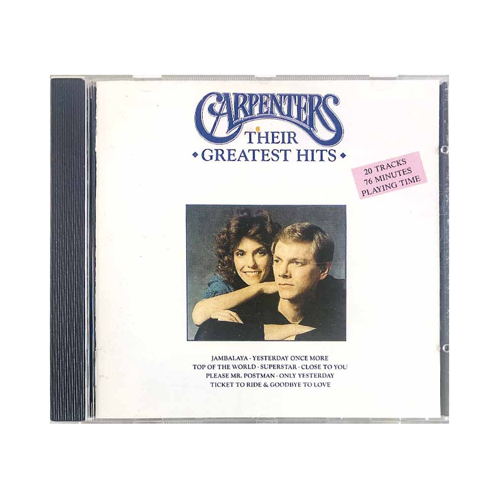 Carpenters CD Their Gratest Hits  kansi EX- levy EX Käytetty CD