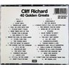 Richard Cliff CD 40 Golden Greates 2CD  kansi EX- levy EX Käytetty CD