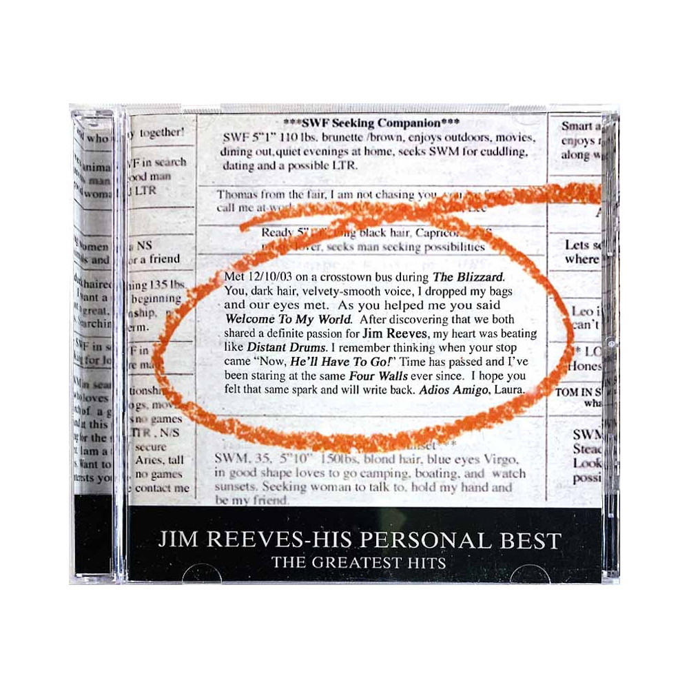 Reeves Jim CD His personal best  kansi EX- levy EX Käytetty CD