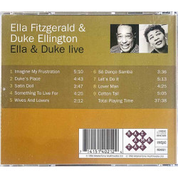 Fitzgerald Ella & Ellington Duke CD Ella & Duke Live  kansi EX- levy EX Käytetty CD