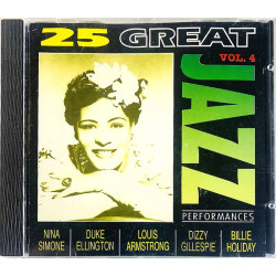 Nina Simone, Dave Brubeck, Artie Shaw CD 25 Great Jazz Performances Vol. 4  kansi EX- levy EX Käytetty CD