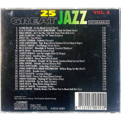 Nina Simone, Dave Brubeck, Artie Shaw CD 25 Great Jazz Performances Vol. 4  kansi EX- levy EX Käytetty CD