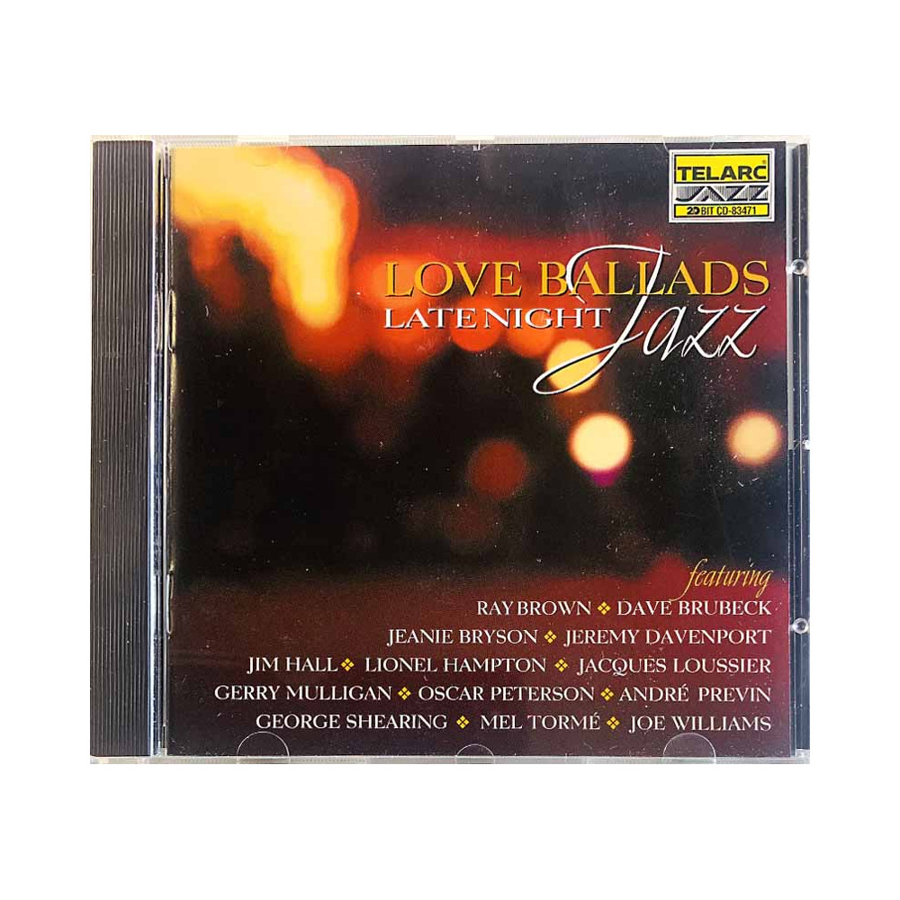 André Previn, Jim Hall, Dave Brubeck CD Love ballads, late night jazz  kansi EX- levy EX Käytetty CD