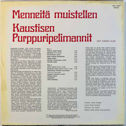 Kaustisen Purppurapelimannit Käytetty LP Menneitä muistellen  kansi VG+ levy EX- Käytetty LP