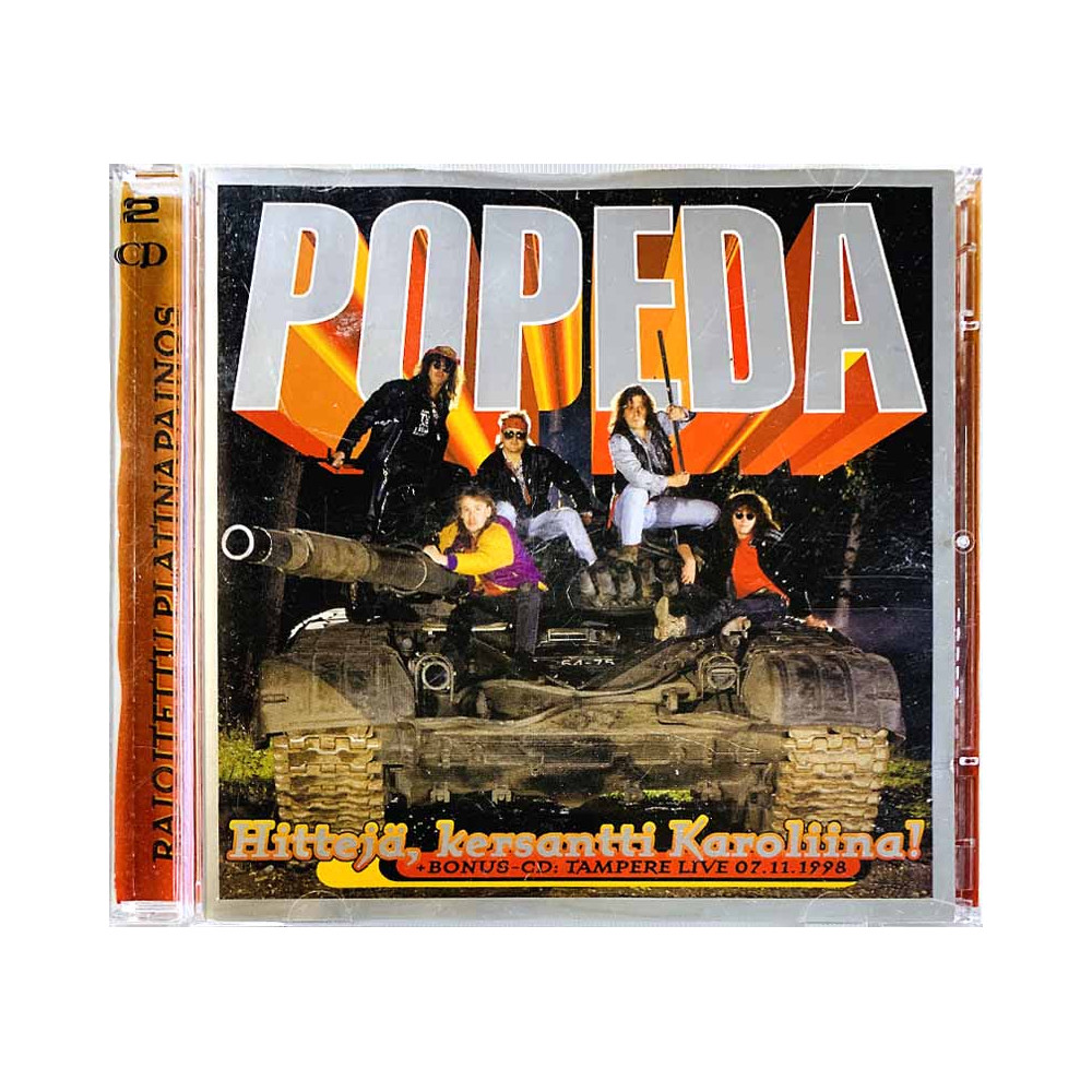 Popeda CD Hittejä, kersantti Karoliina! 2CD  kansi EX- levy VG Käytetty CD