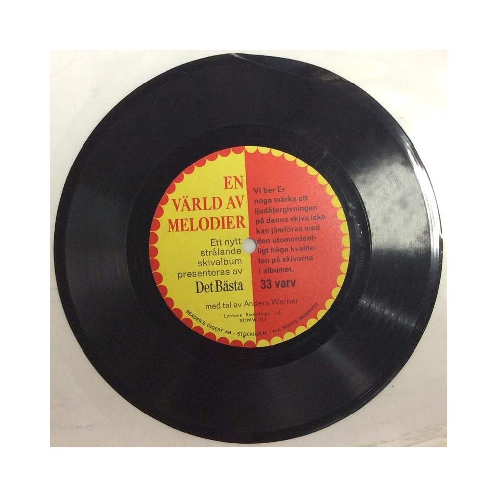 Det Bästa med Anders Werner: En Värld av melodier. Ett nytt strålande skivalbum presenteras av Det Bästa - second hand single