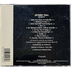 Jethro Tull Käytetty CD Benefit kansivihko EX- CD:n kunto EX Käytetty CD