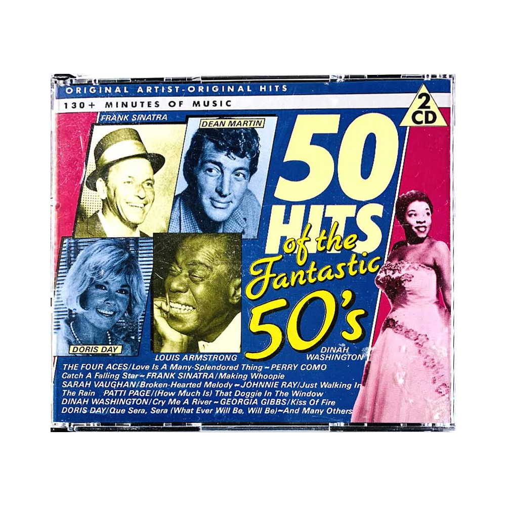 Johnnie Ray, Anthony Perkins, Perez Prado Käytetty CD 50 Hits of the Fantastic 50’s 2CD kansivihko EX- CD:n kunto EX- Käytetty C