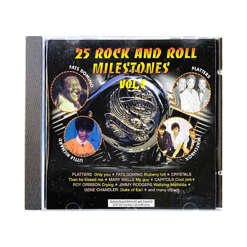 Mary Wells, Capitols, Chiffons ym. Käytetty CD 25 Rock and Roll Milestones - Vol 5 kansivihko EX- CD:n kunto EX Käytetty CD