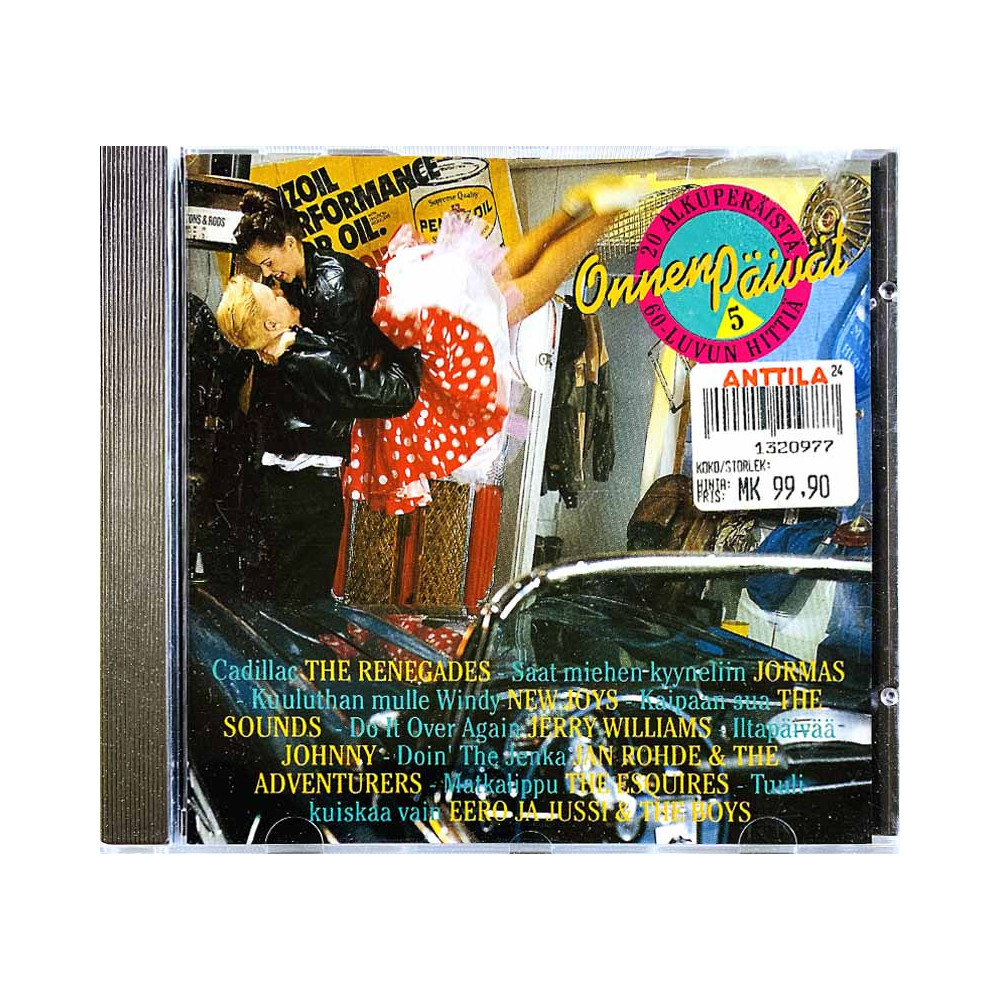 Renegades, Jormas, Sounds, Esquires ym. Käytetty CD OnnenPäivät 5 kansivihko EX- CD:n kunto EX Käytetty CD